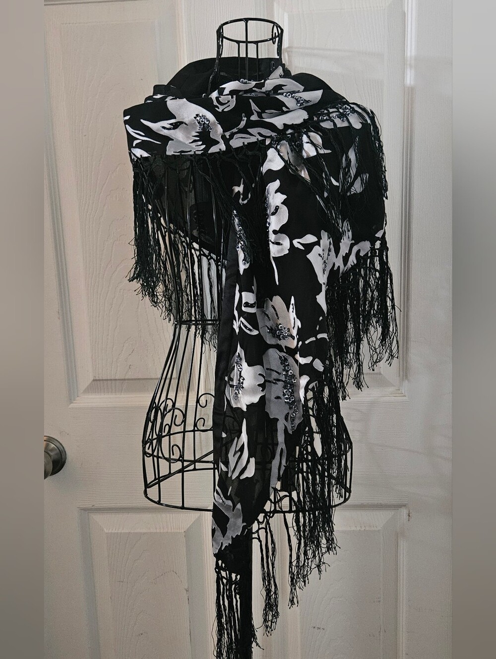 Triangular Fringed Wrap Scarf Cover-Up